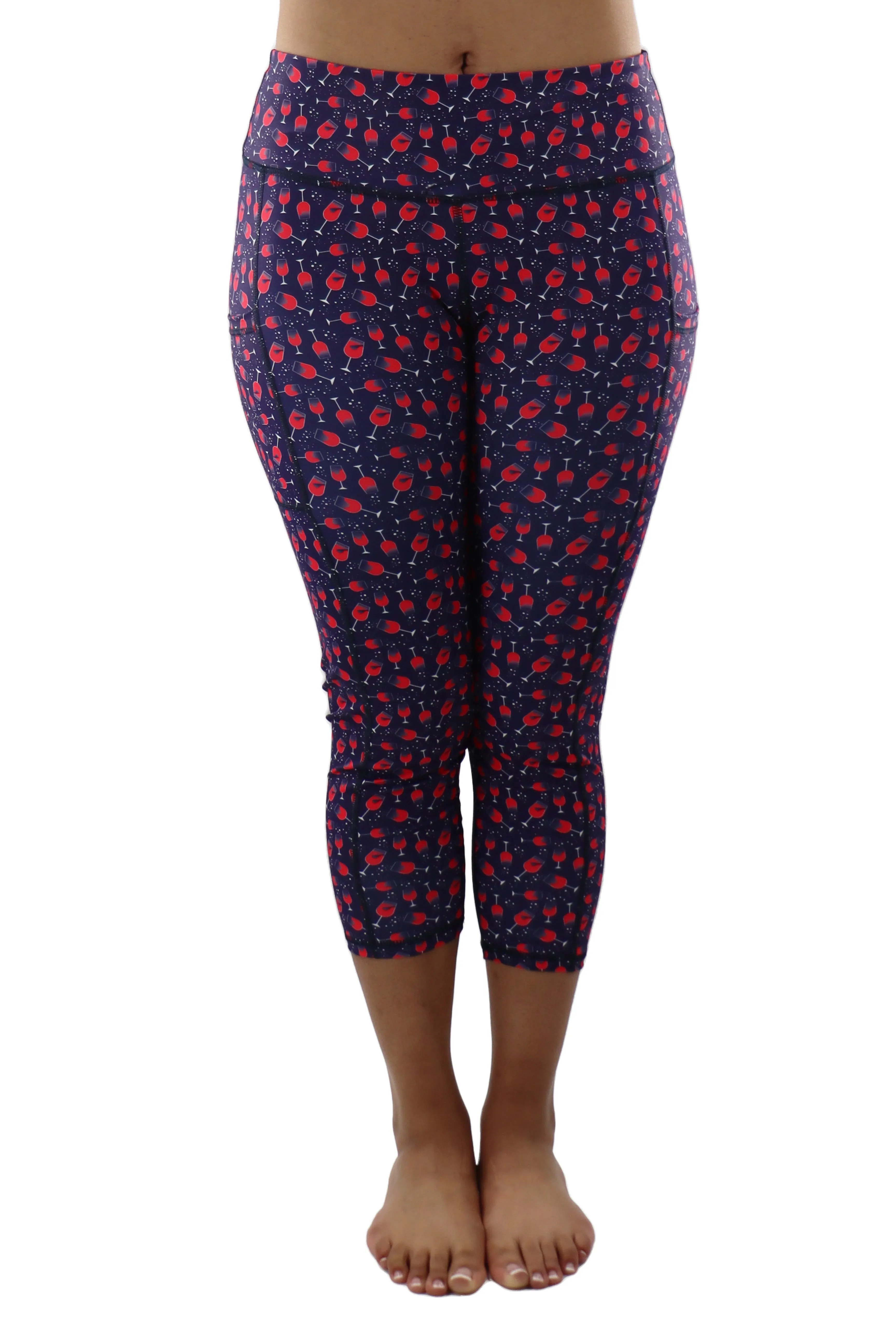 3211 - Wine Glass Perfect Pocket Capri/Navy