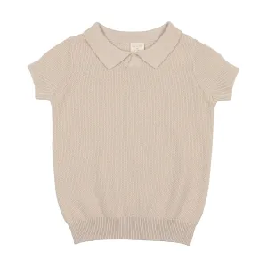 Analogie Knit Polo Short Sleeve - Oat