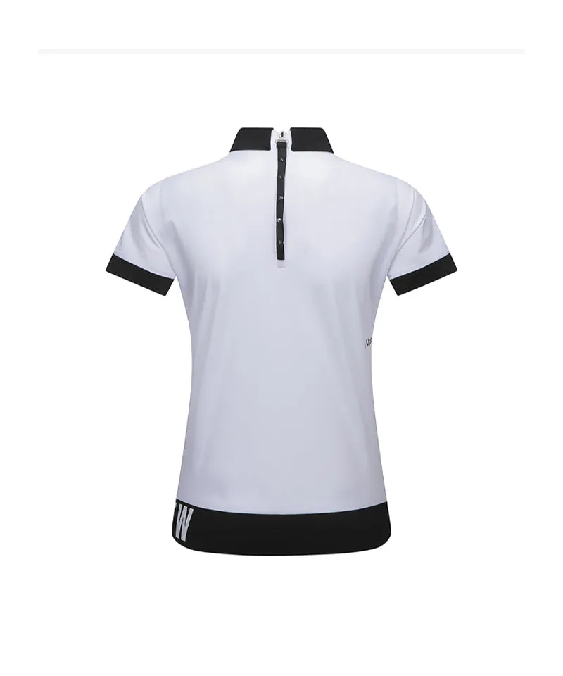 ANEW Golf: Women Back Zip Shoulder Tape Point Short T-Shirt - White