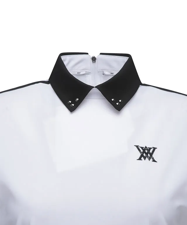 ANEW Golf: Women Back Zip Shoulder Tape Point Short T-Shirt - White