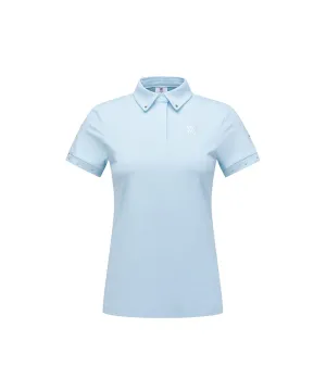ANEW Women's Back Triangular Point Short T-Shirt - Sky Blue