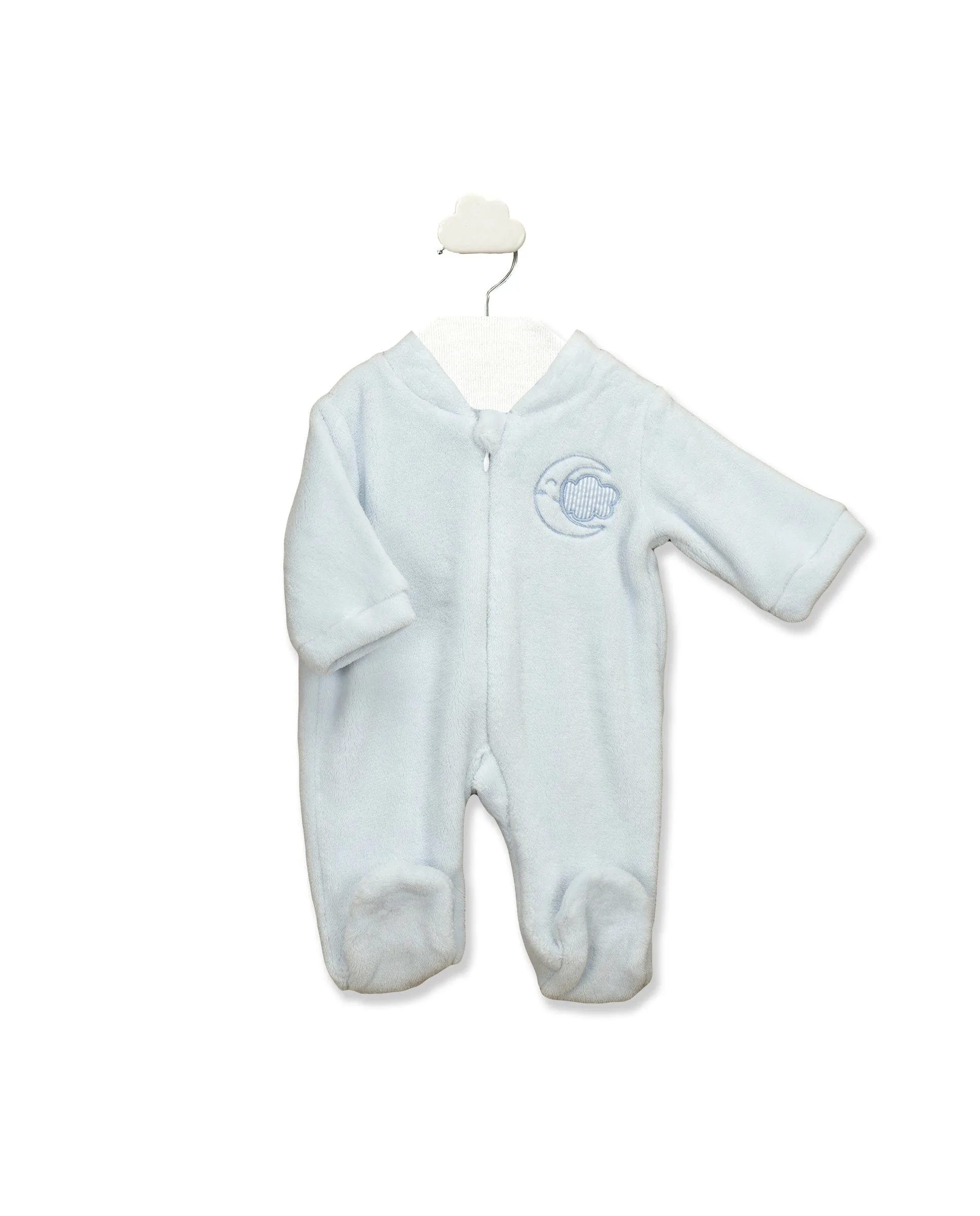 Babidu Soft Blue Fleece Babygrow