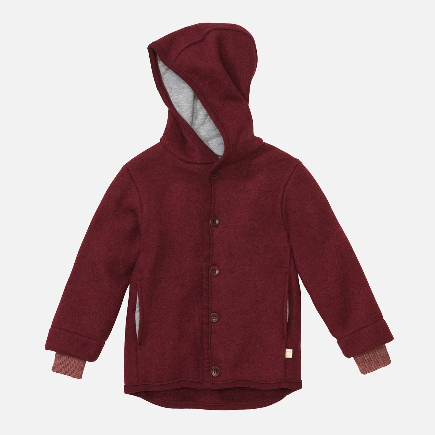 Baby & Kids Boiled Merino Wool Jacket - Cassis