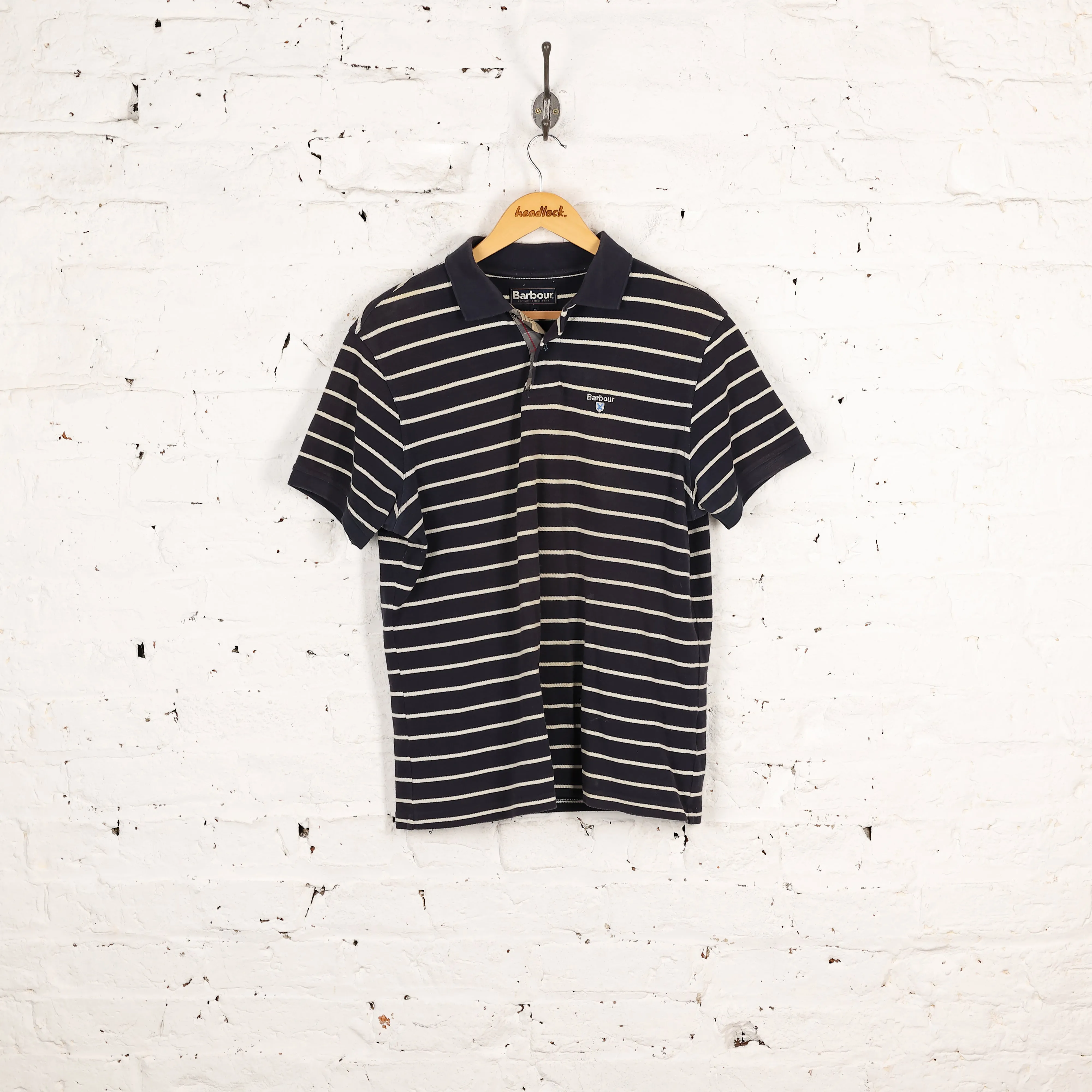 Barbour Striped Polo Shirt - Blue - M