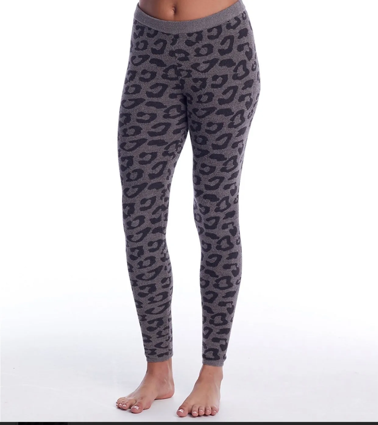 Barefoot Dreams COZYCHIC ULTRA LITE Leopard Leggings - Graphite/Carbon
