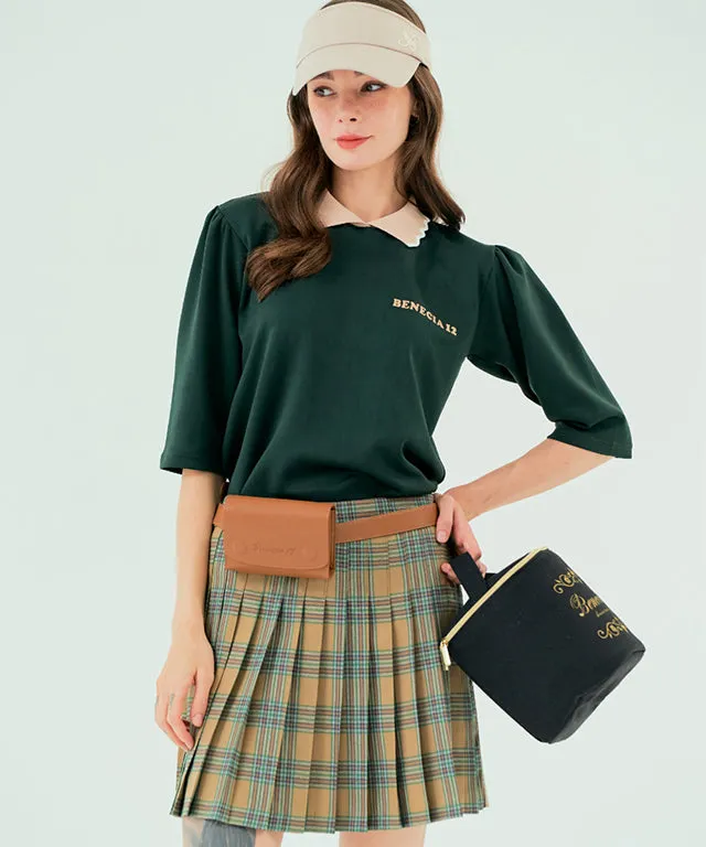 BENECIA 12 Flower Collar Top - Green