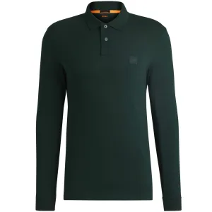 BOSS PASSERBY STRETCH-COTTON LONG SLEEVE POLO SHIRT