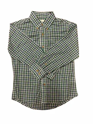 BOYS GREEN CHECK RIATA LONG SLEEVE SHIRT