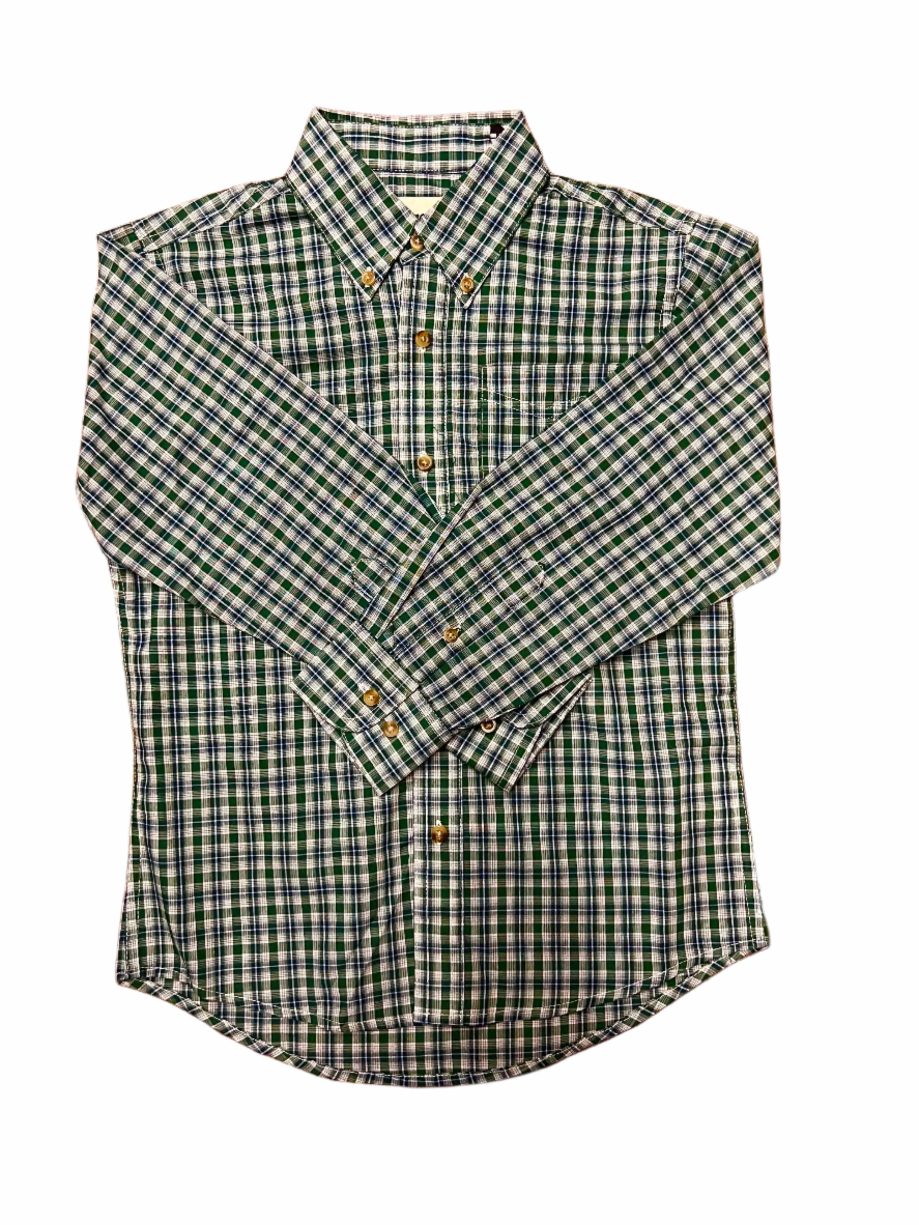 BOYS GREEN CHECK RIATA LONG SLEEVE SHIRT