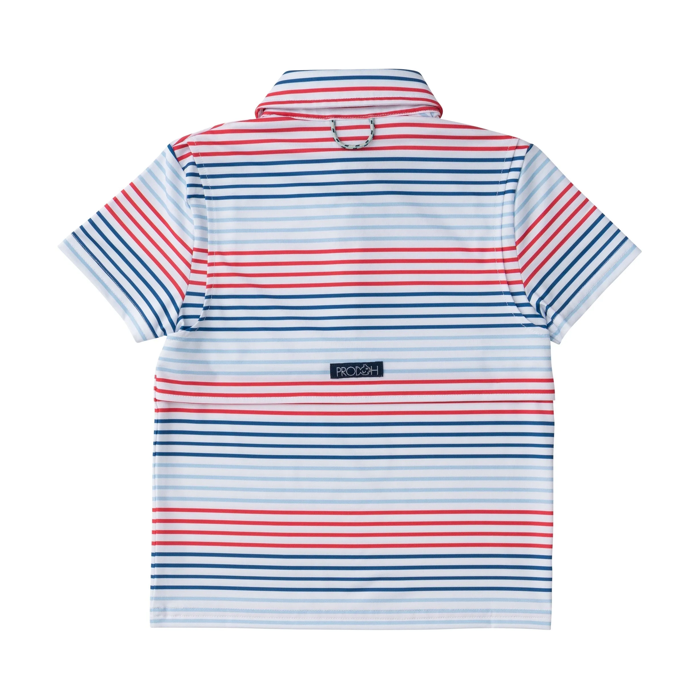 Boys Short Sleeve Pro Performance Polo in Americana Stripe
