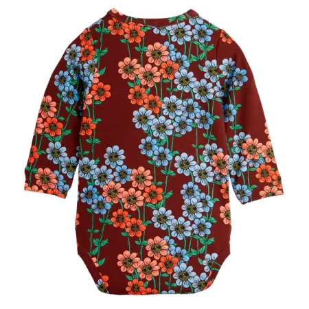 Burgundy Daisy Long Sleeve Bodysuit