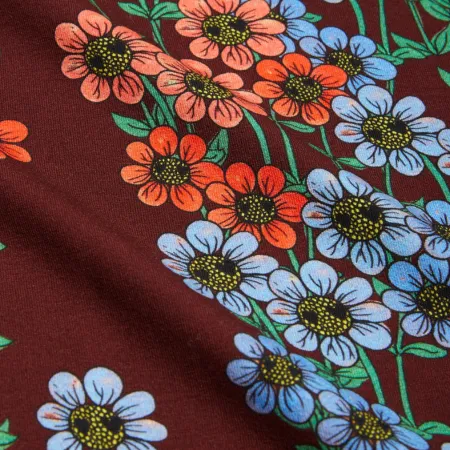 Burgundy Daisy Long Sleeve Bodysuit