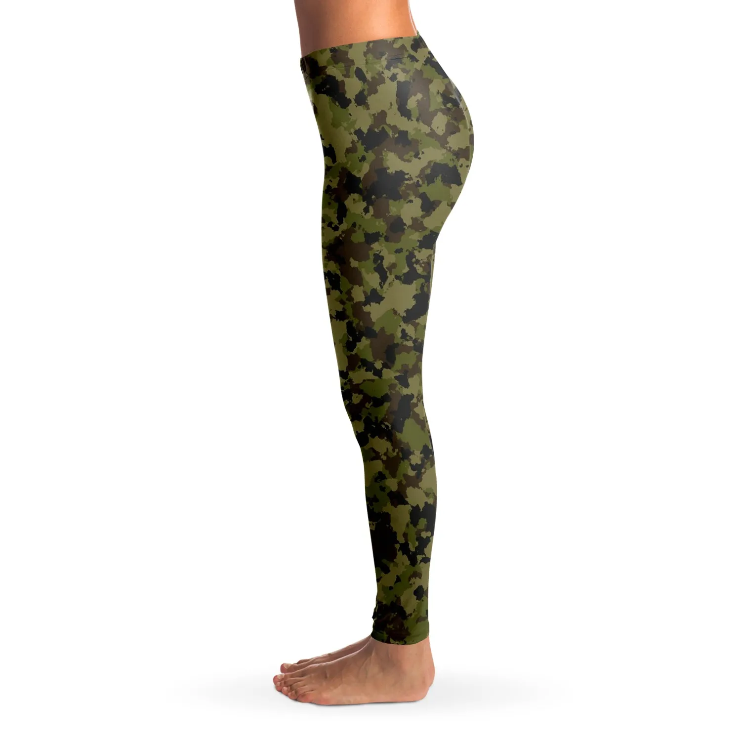 Camouflage Leggings Sizes XS - XL Traditional Colors Brown, Green, Black Pattern