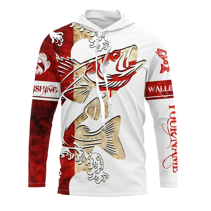 Canada Flag Walleye Fishing patriot Custom name Long sleeve, Long Sleeve Hooded NPQ961