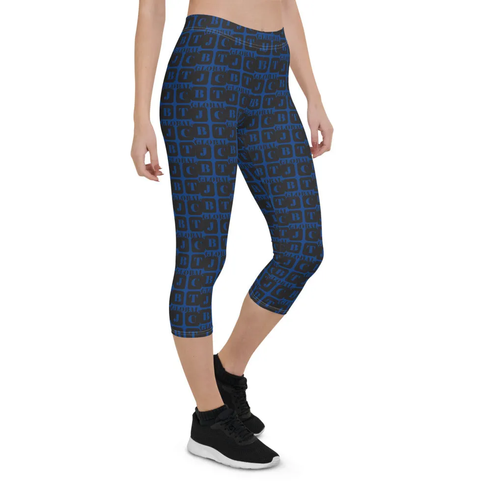 Capri Leggings "2023-0081 Blue (Black Logo)"