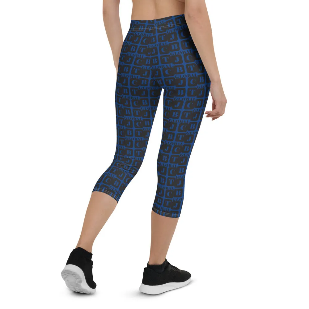 Capri Leggings "2023-0081 Blue (Black Logo)"