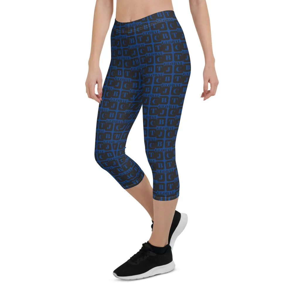 Capri Leggings "2023-0081 Blue (Black Logo)"