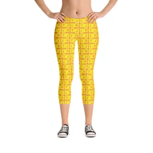 Capri Leggings "2023-0221 Orange (Yellow Logo)"