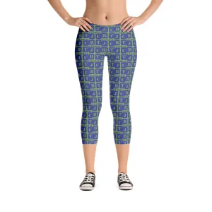 Capri Leggings "2023-0331 Green (Blue Logo)"