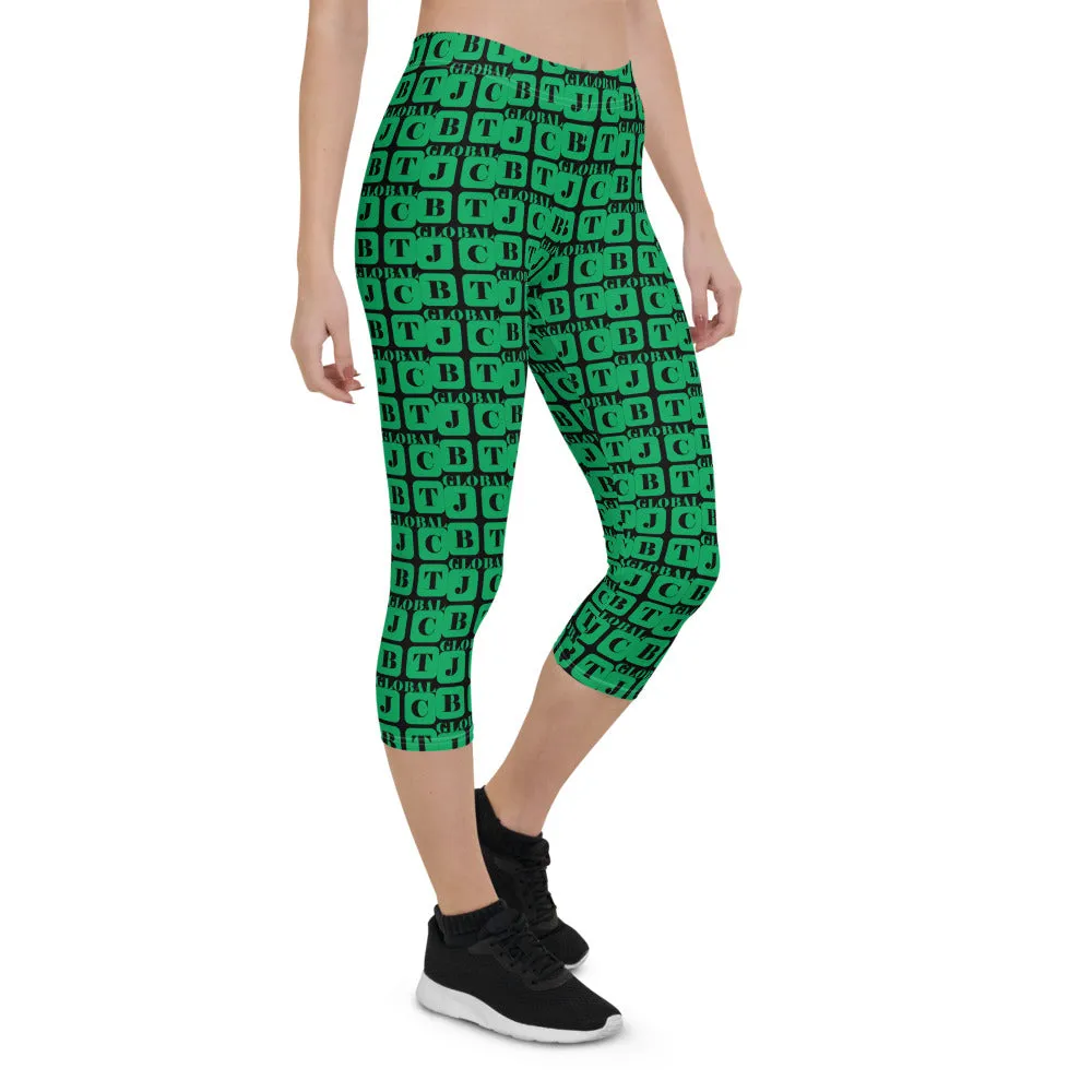 Capri Leggings "2023-0451 Black (Green Logo)"