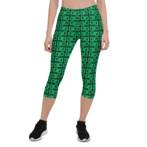 Capri Leggings "2023-0451 Black (Green Logo)"