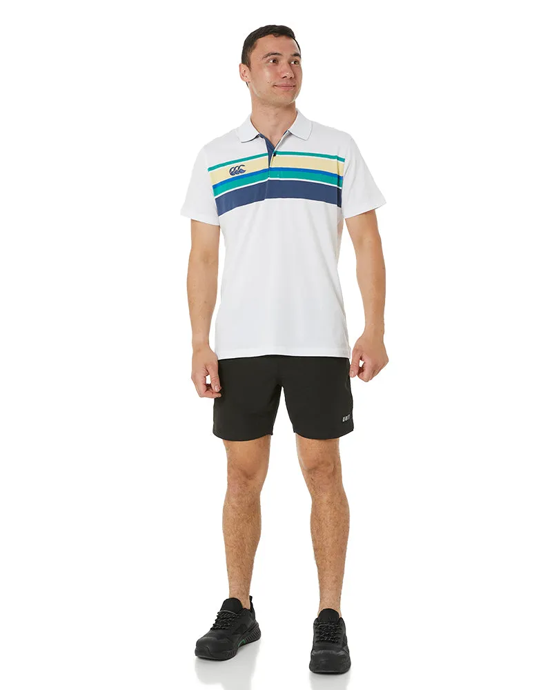 Chest Band Stripe Polo - White