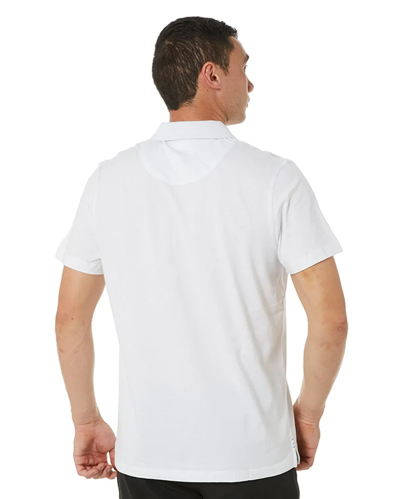 Chest Band Stripe Polo - White