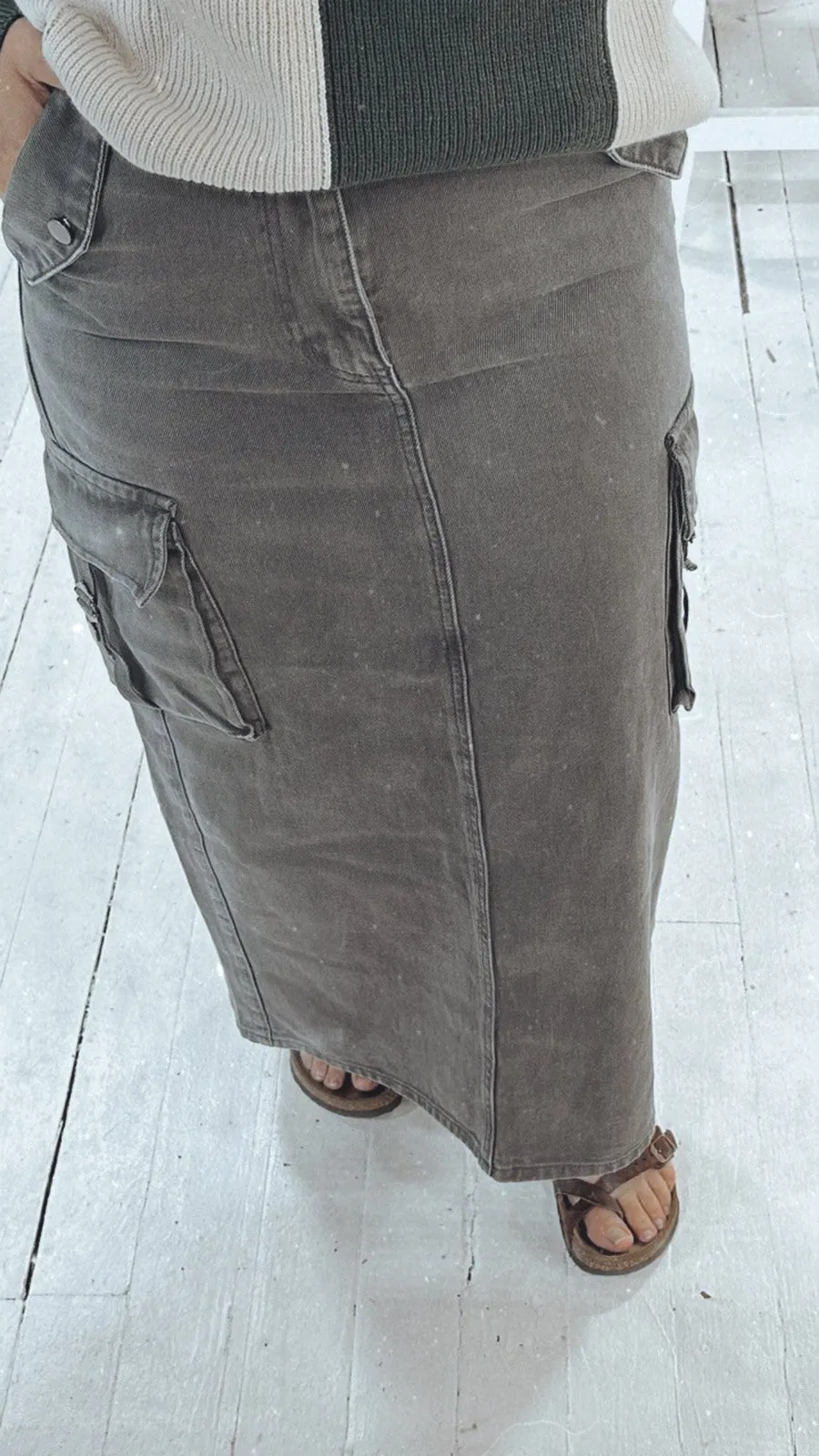 Classic Grey Cargo Skirt