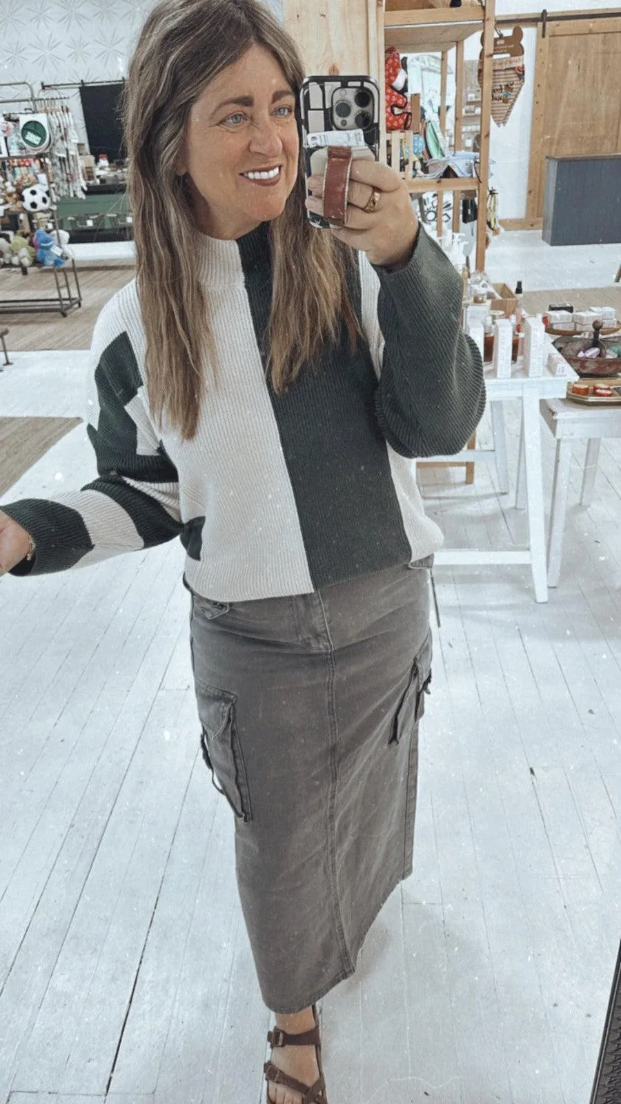 Classic Grey Cargo Skirt