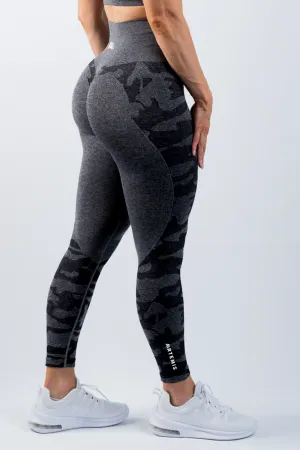 Coco Camo Scrunch Bum Leggings Charcoal