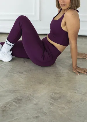 Compressive High-Rise Pocket Legging, Plum