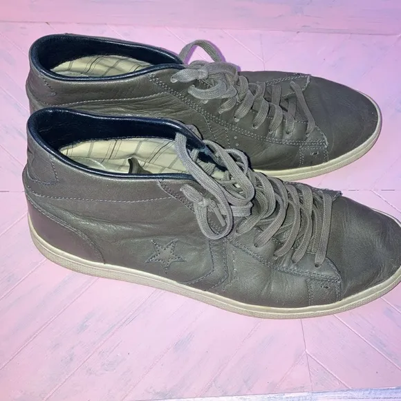 Converse x John Varvatos Brown Leather Unisex High Tops M 9.5 W 11.5