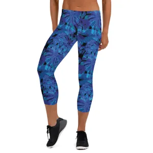 Crazy-Ass Leggings - Blue Fern - Capri Leggings