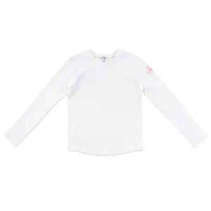 Crew Kids Rib Tee with Pink Logo