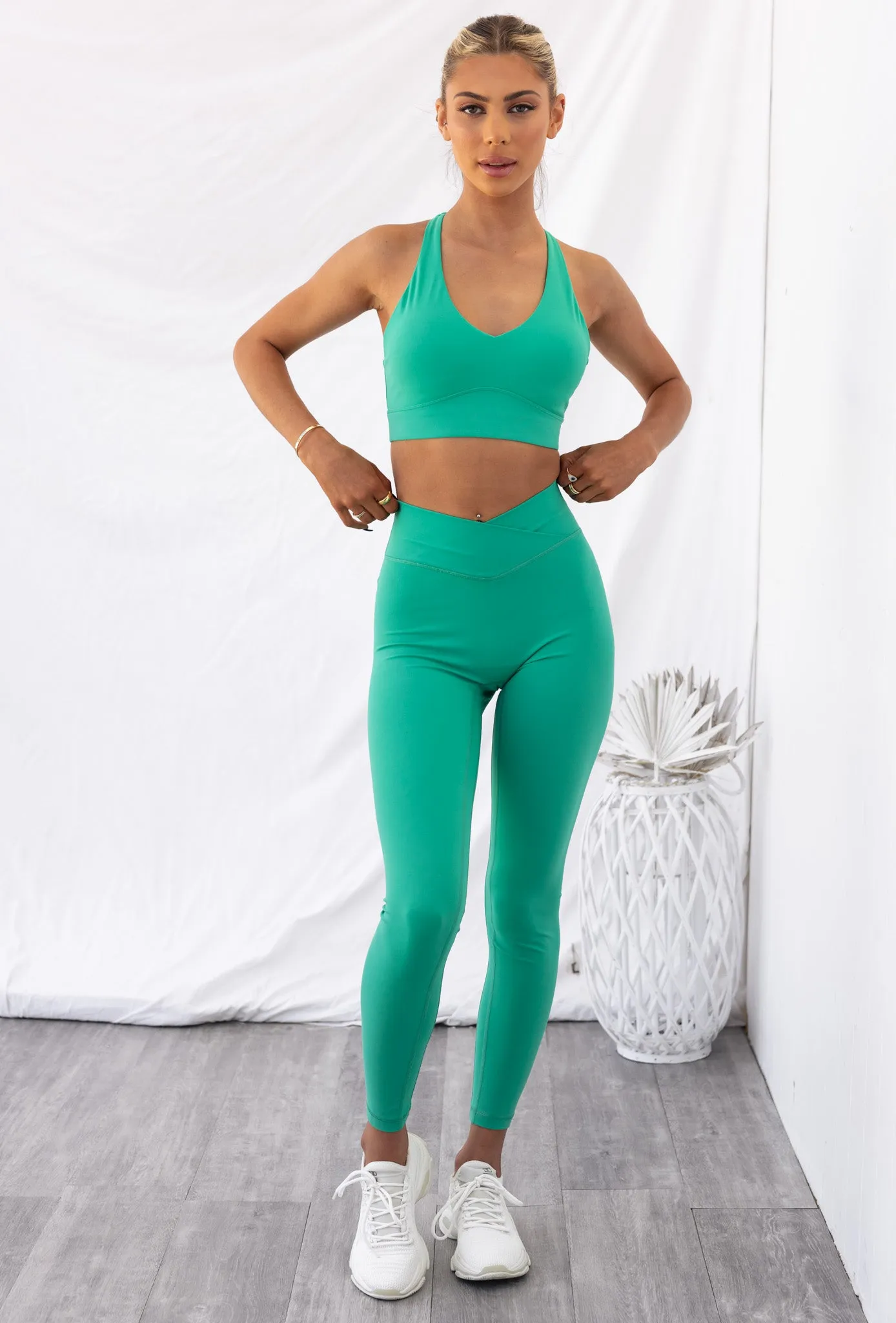 Cross Over Leggings - Green