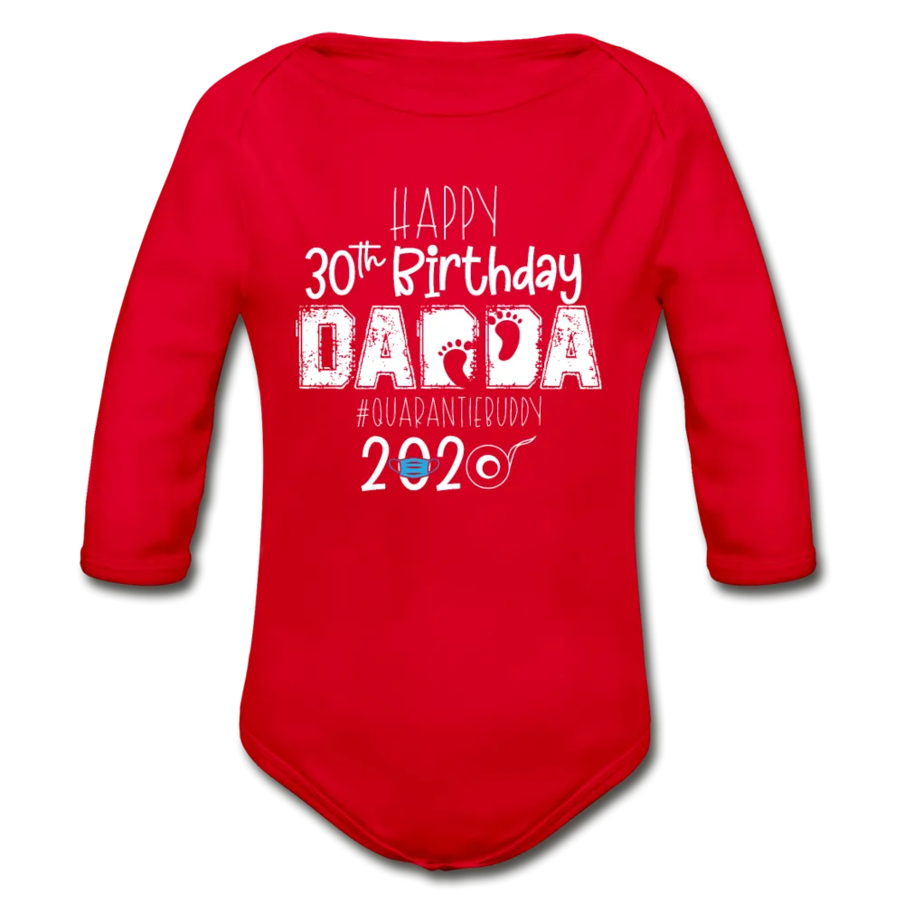 Custom 30th Organic Long Sleeve Baby Bodysuit