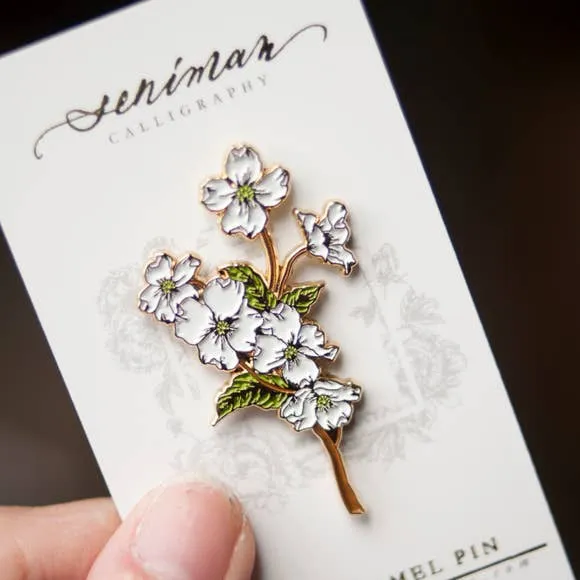 DOGWOOD GOLD SOFT ENAMEL PIN