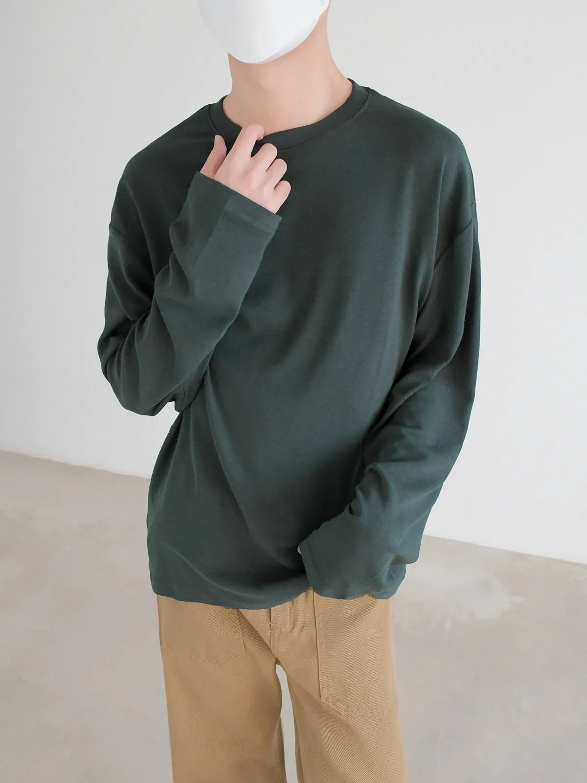 Elastic Drape Long Sleeve Pullover
