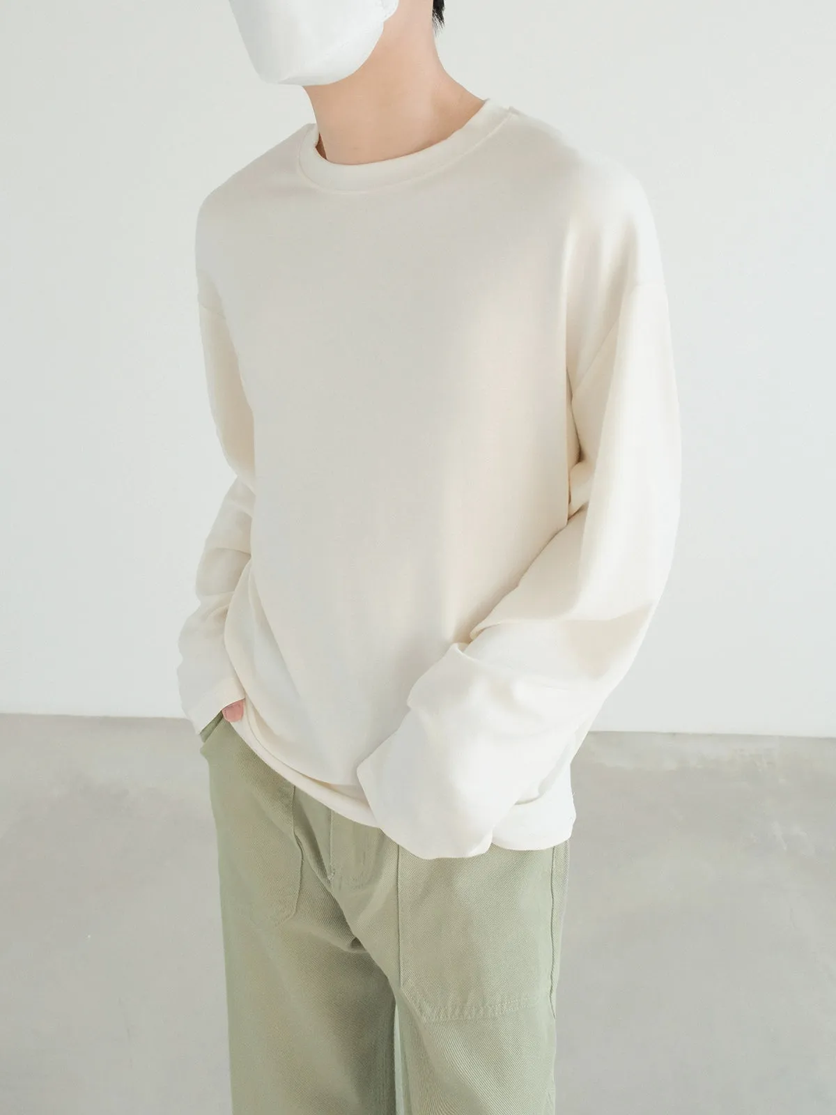 Elastic Drape Long Sleeve Pullover