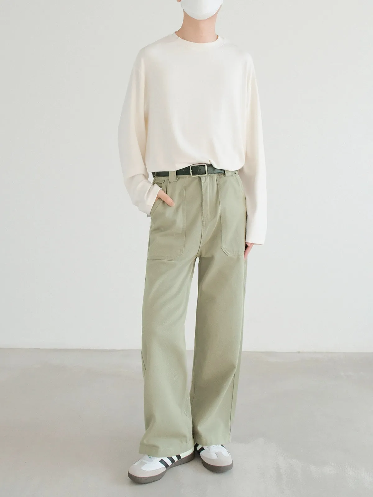 Elastic Drape Long Sleeve Pullover