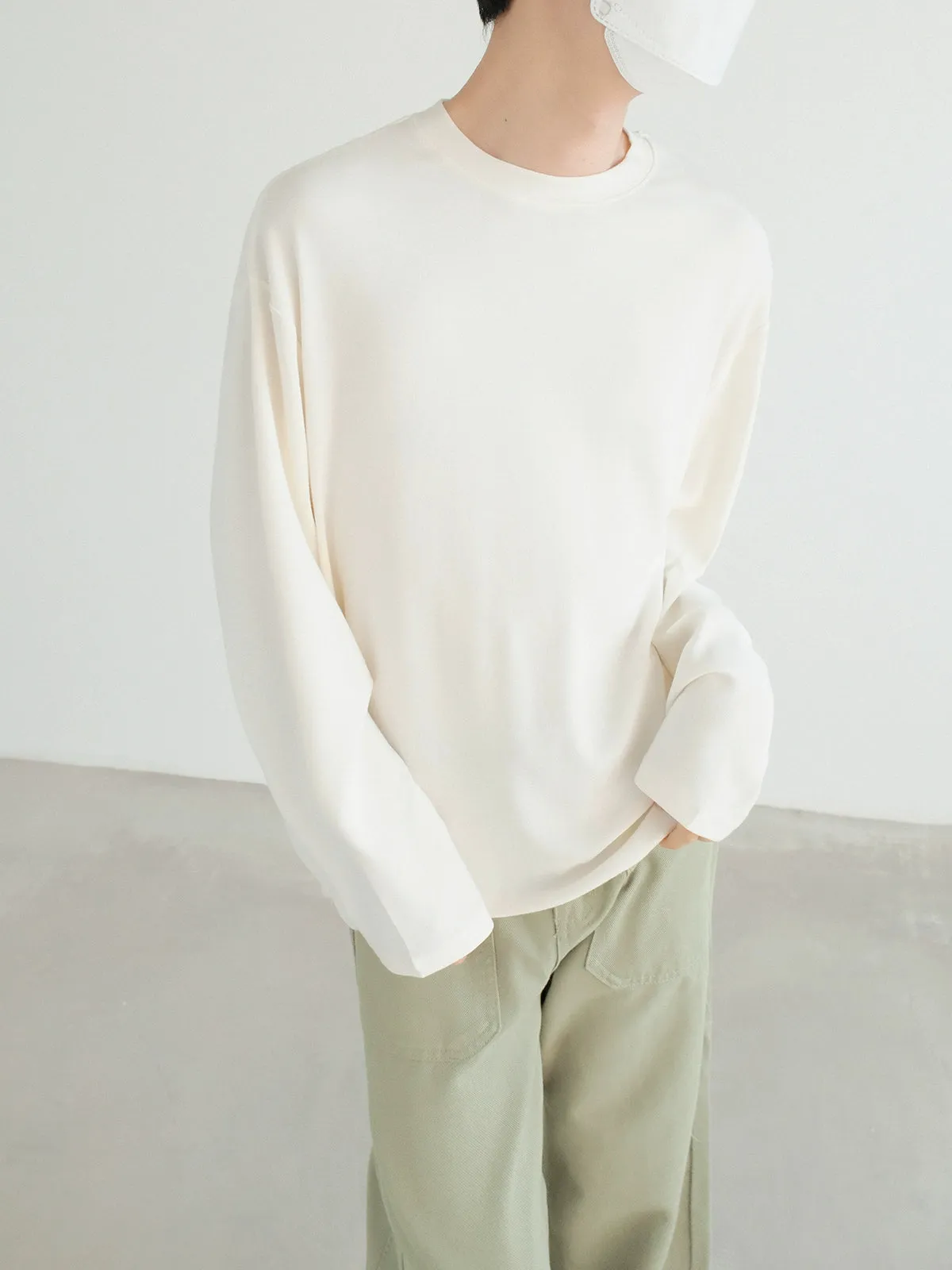 Elastic Drape Long Sleeve Pullover