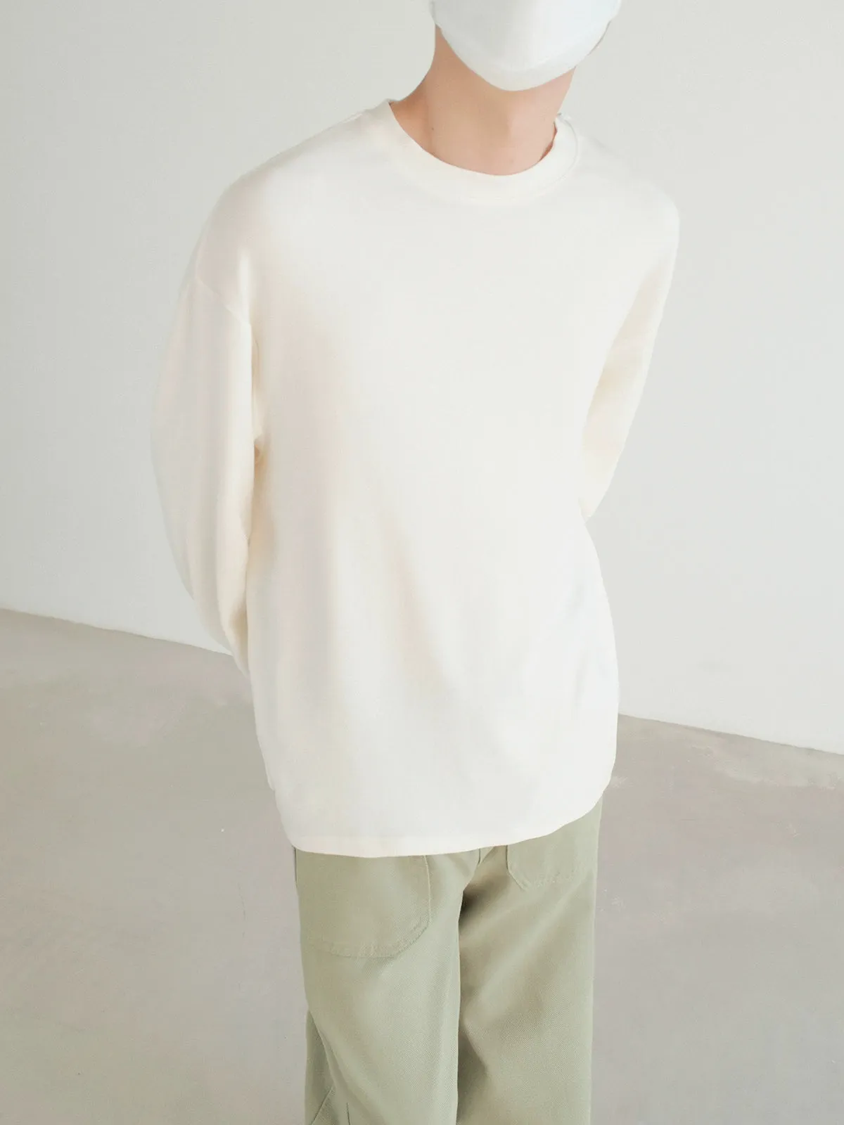 Elastic Drape Long Sleeve Pullover