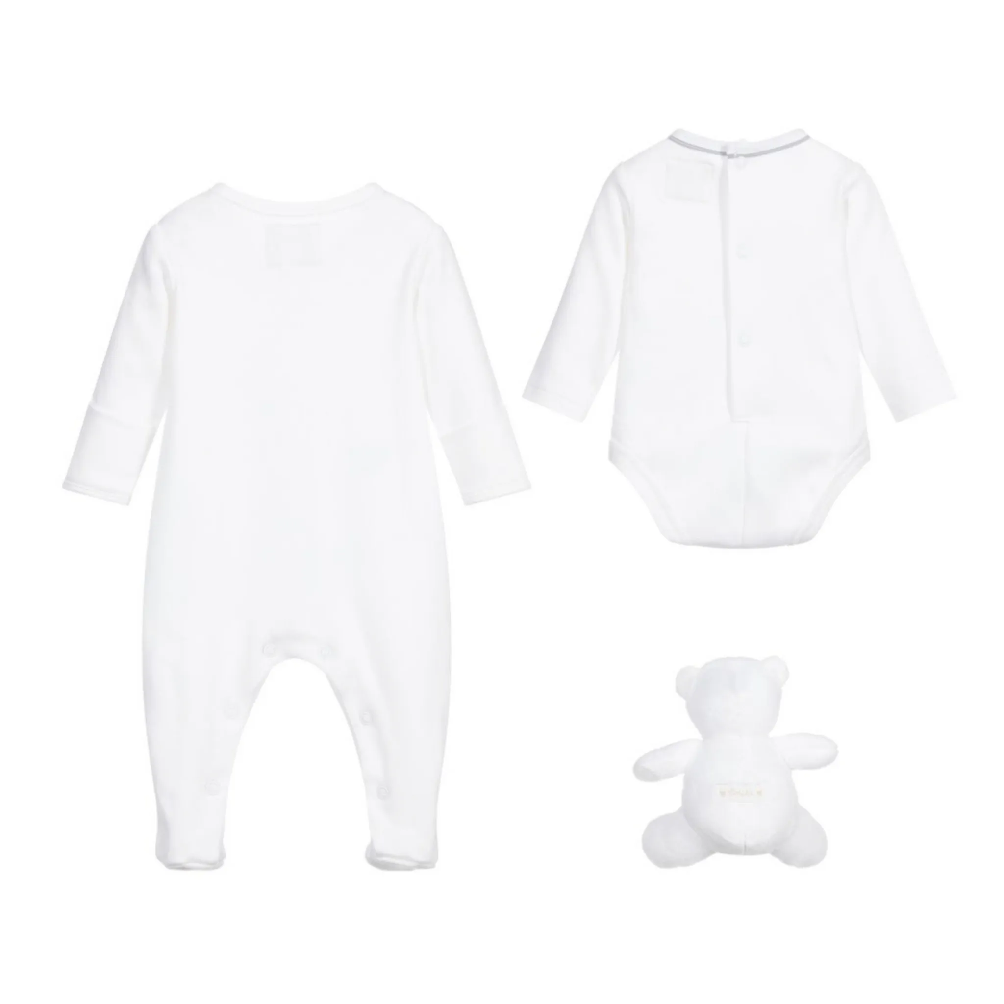 Emile et Rose White Babygrow & Bear Gift Set