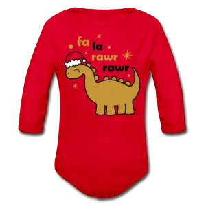 Fa La Rawr Rawr Organic Long Sleeve Baby Bodysuit