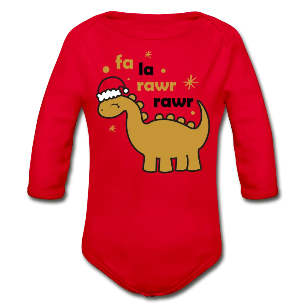 Fa La Rawr Rawr Organic Long Sleeve Baby Bodysuit