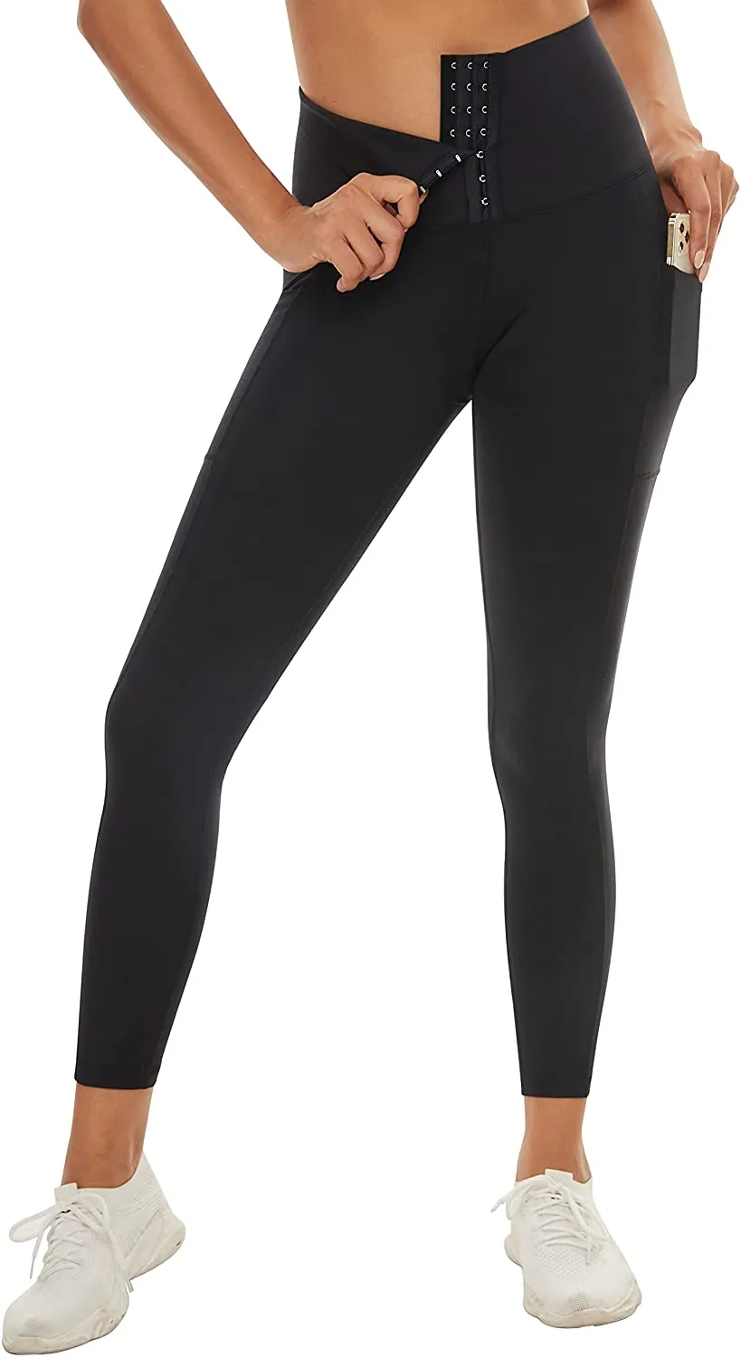 Fengbay High Waist Yoga Pants with Pockets, Capri Leggings for Women Tummy Control Running 4 Way Stretch Workout Leggings