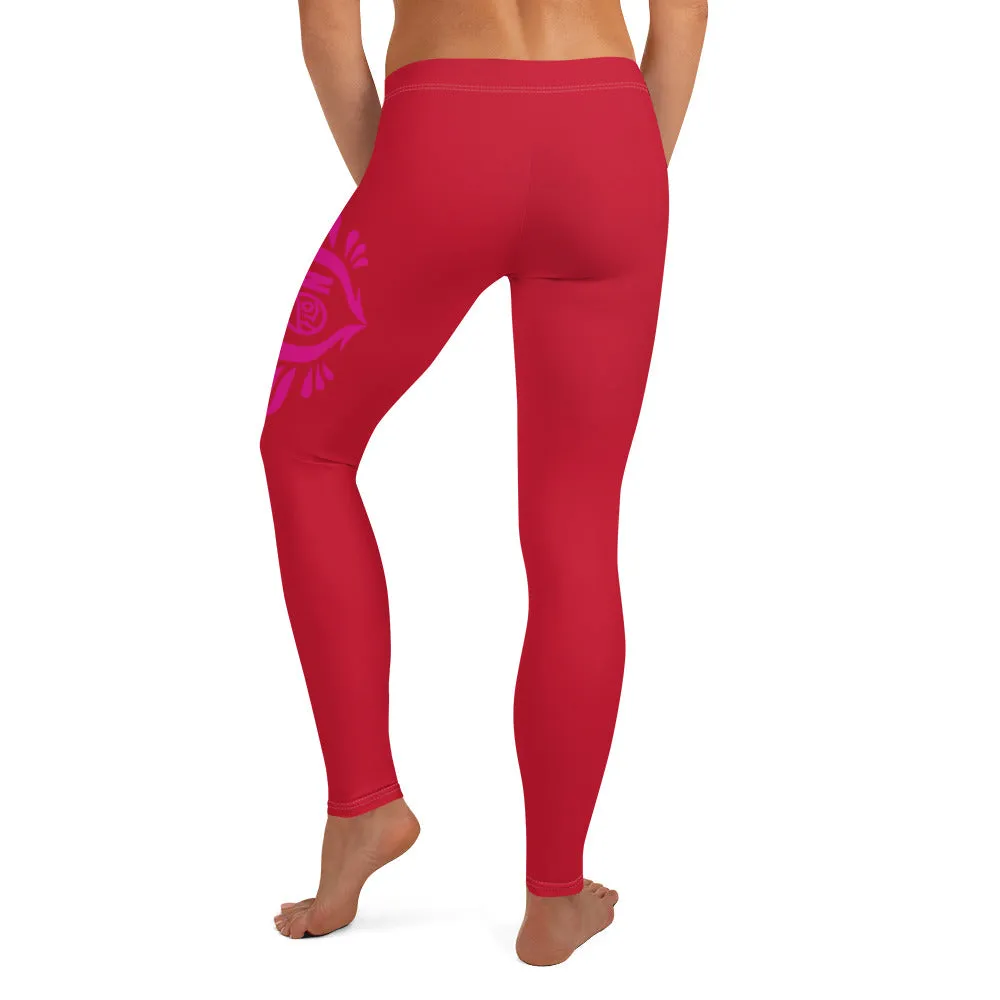 FLO Red & Pink Leggings
