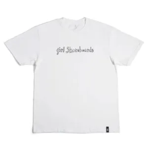 Girl Hand Script Tee White