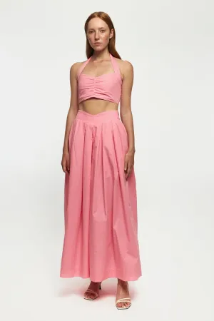 Halterneck Crop | V Front Midi Skirt