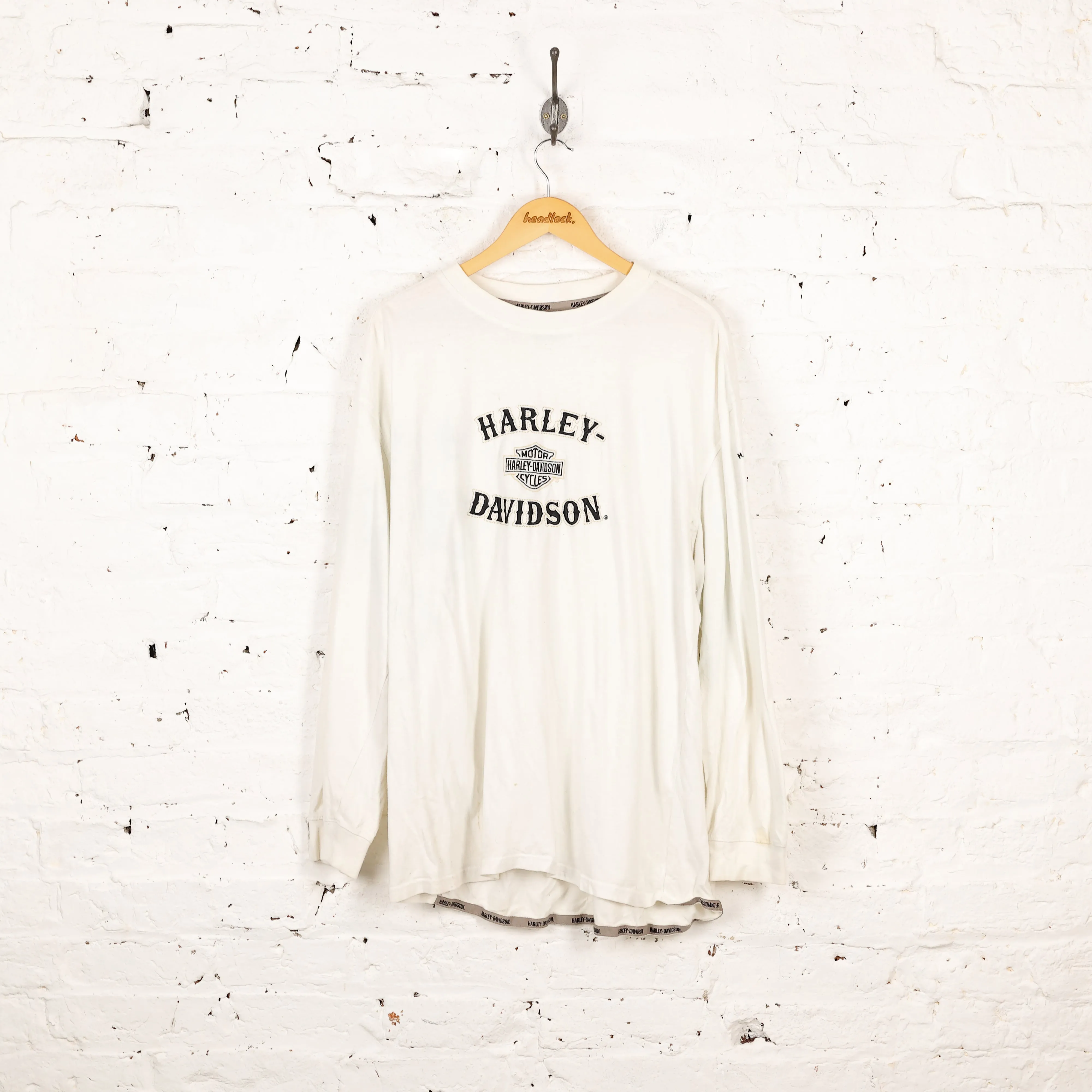 Harley Davidson Long Sleeve T Shirt - White - XL